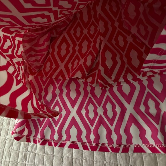 Jude Connally Pink & White Diamond Print A-Line Skirt S Nylon/Spandex - Picture 6 of 9
